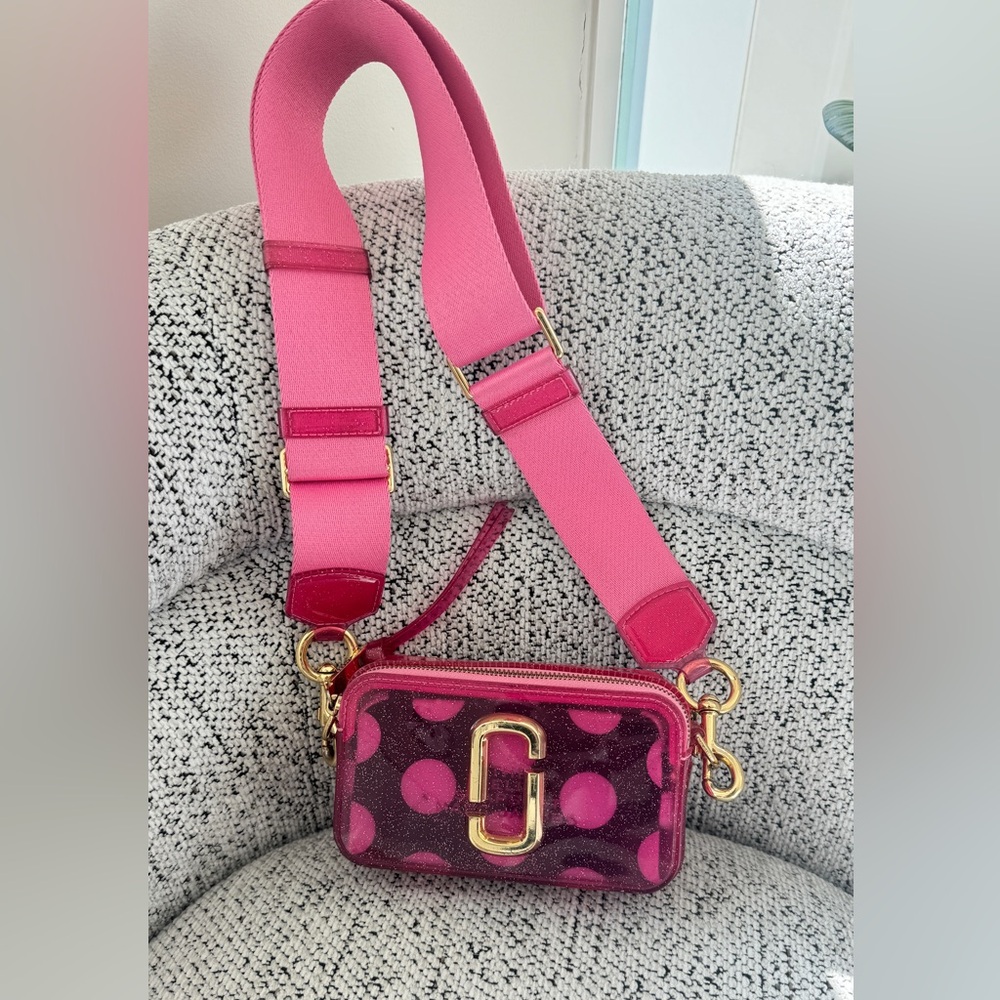 Marc Jacobs Jelly Glitter Small Snapshot Camera Bag Pink